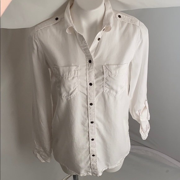 Express White Boyfriend button down shirt - Picture 1 of 9